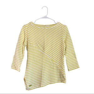 Lacoste Yellow Striped Long Sleeve Shirt